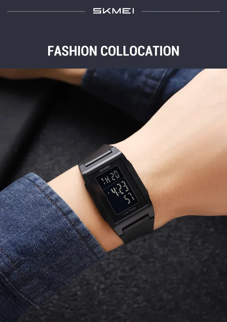 SKMEI Japan Digital Watches For Men Countdown Sport Watch Fashion Waterproof Students Wristwatch Back Light Display Reloj Hombre