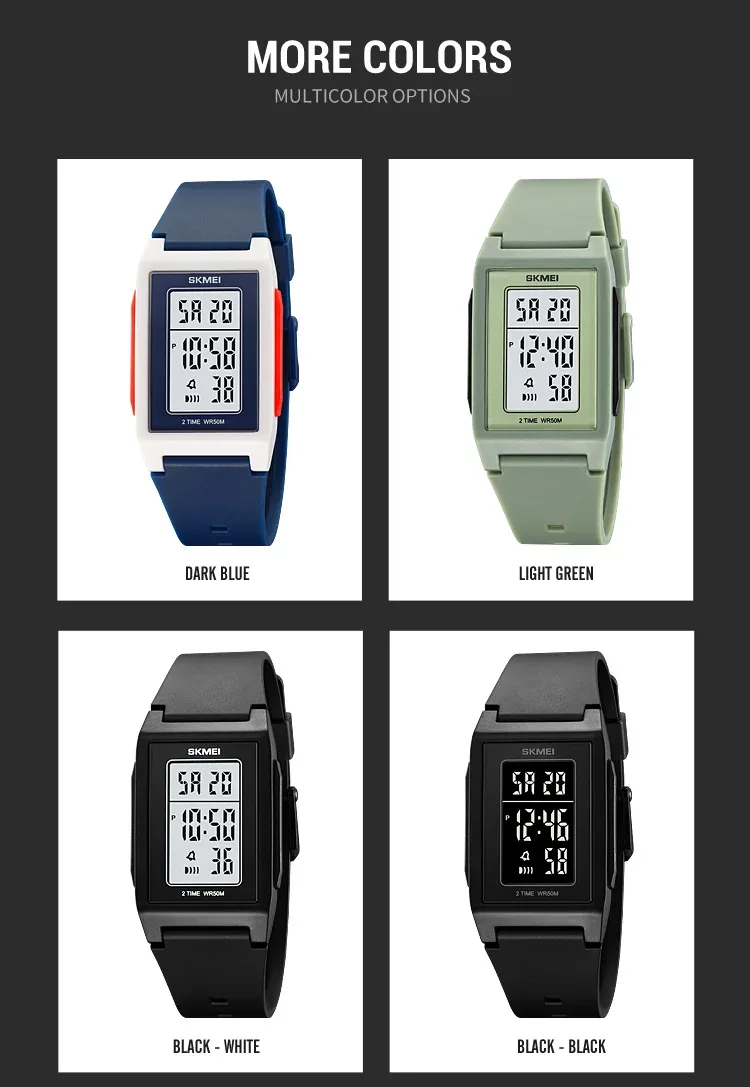 SKMEI Japan Digital Watches For Men Countdown Sport Watch Fashion Waterproof Students Wristwatch Back Light Display Reloj Hombre