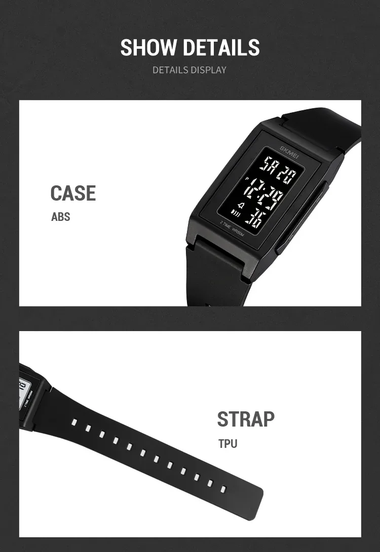 SKMEI Japan Digital Watches For Men Countdown Sport Watch Fashion Waterproof Students Wristwatch Back Light Display Reloj Hombre