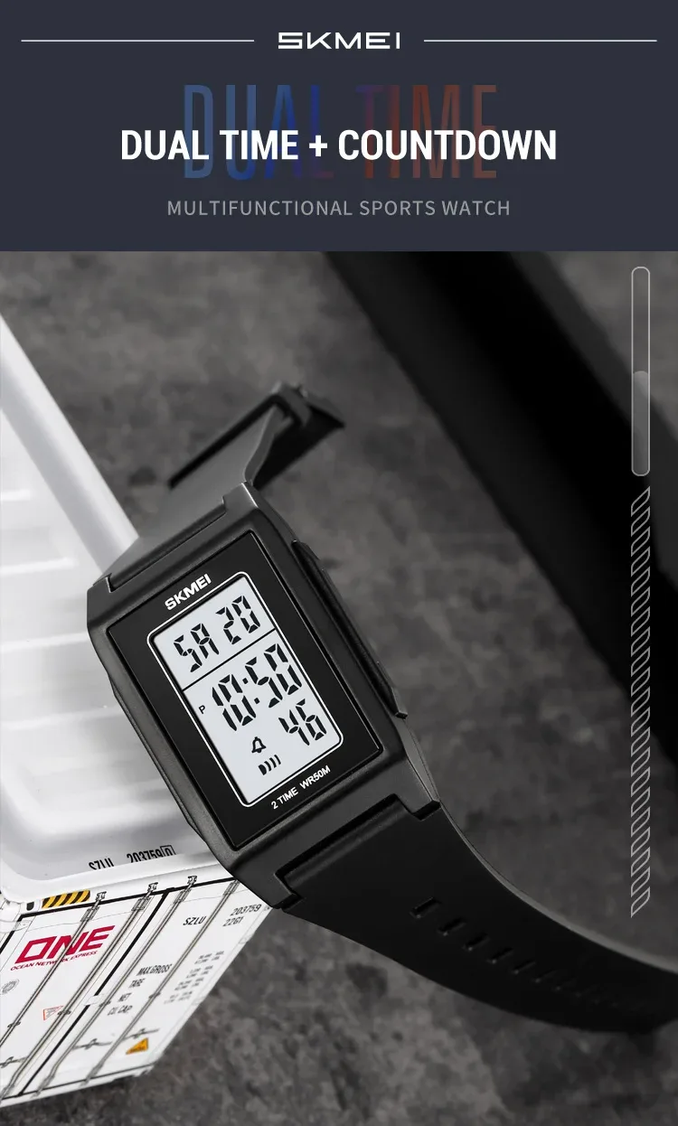 SKMEI Japan Digital Watches For Men Countdown Sport Watch Fashion Waterproof Students Wristwatch Back Light Display Reloj Hombre
