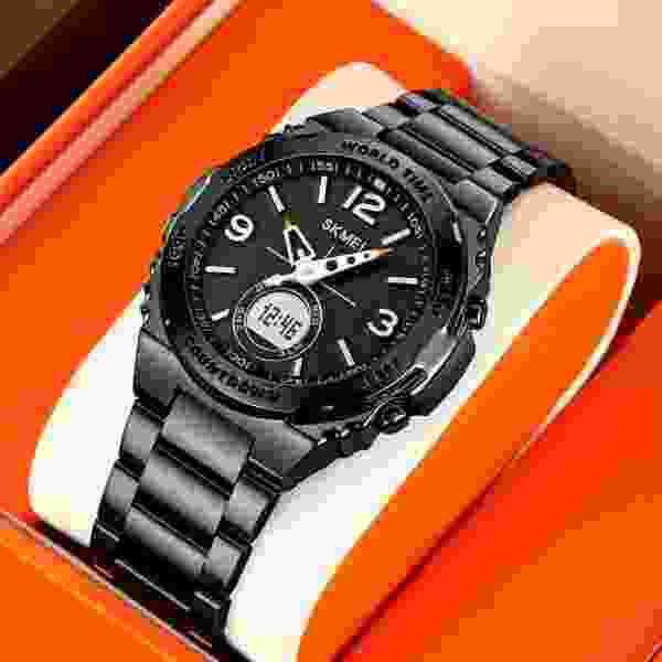 Skmei 2310 World Time Multifunctional Sport Watch for Men with Stainless Steel Band - Image 2