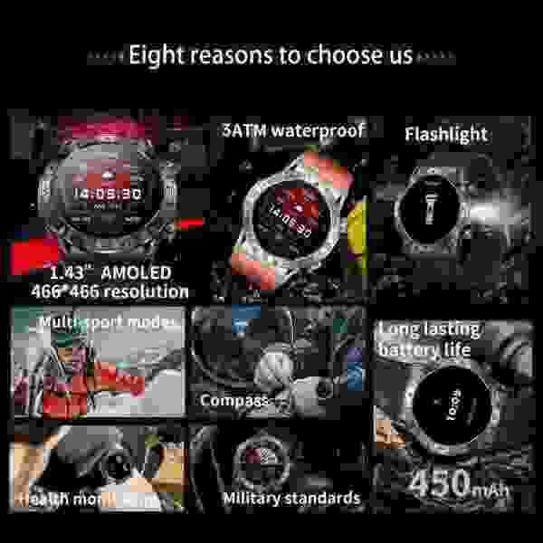 B71 Outdoor Sports Smartwatch Android and iOS (1.43" AMOLED, Bluetooth Calling) - Image 4