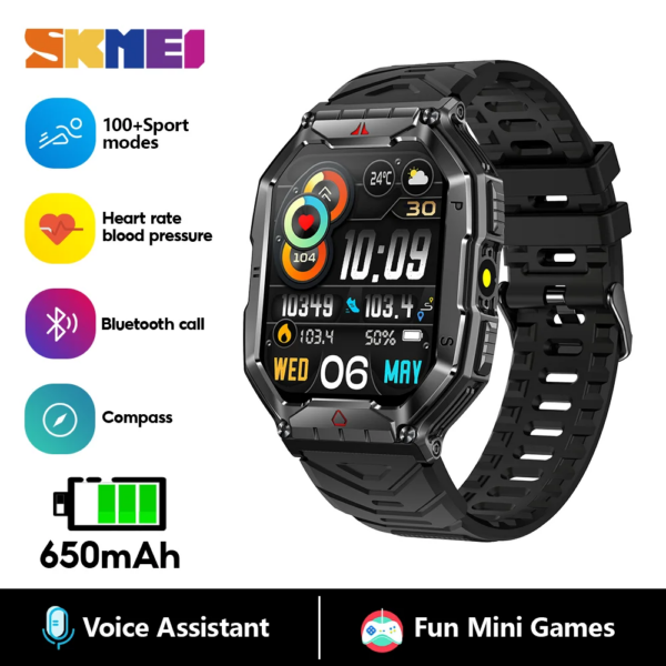 XOG B65 Rugged Outdoor Smartwatch with Flashlight and Health Monitoring (B65)