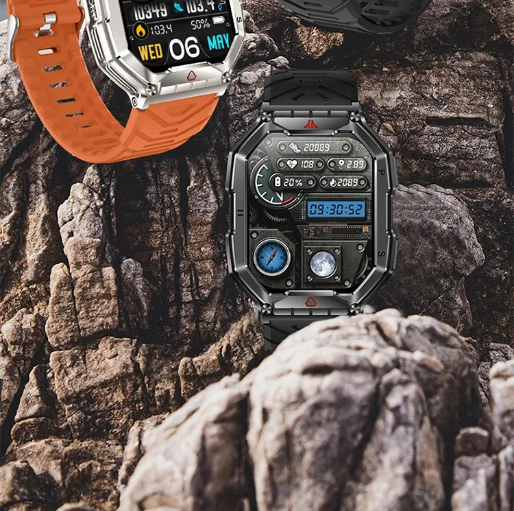 SKMEI Outdoor Sport Compass Smart Watches For Men Women 650Mah Battery 3ATM Waterproof Voice Assistant Bluetooth Call Smartｗatch