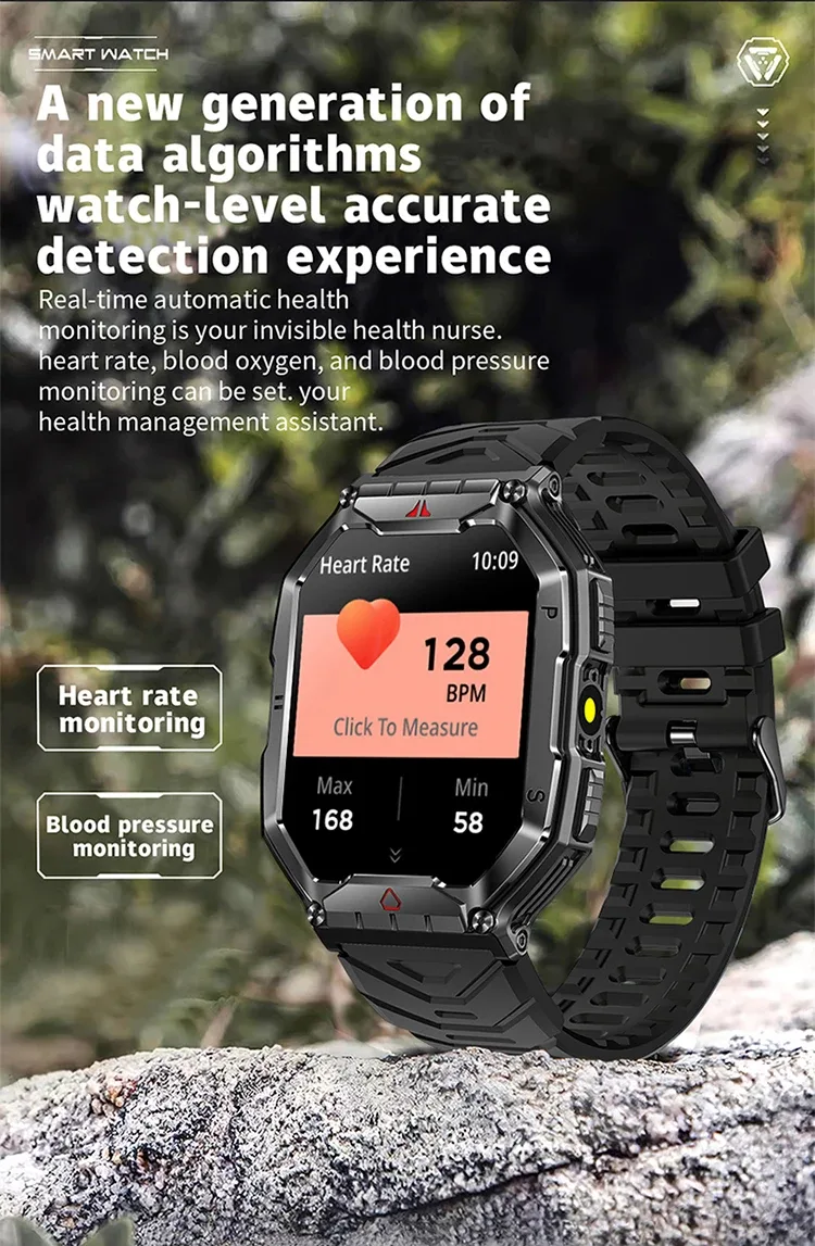 SKMEI Outdoor Sport Compass Smart Watches For Men Women 650Mah Battery 3ATM Waterproof Voice Assistant Bluetooth Call Smartｗatch
