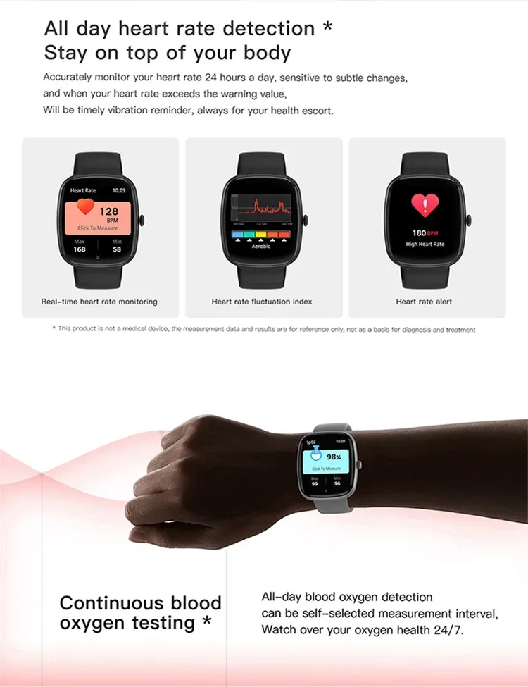SKMEI Smart Watches 1.83 Inch Waterproof Heart Rate Sports Smartwatch For Men Women Outdoor Military Wristwatch For Android IOS