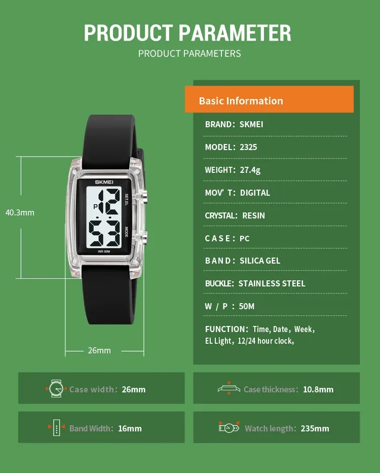SKMEI Japan Digital Watch For Men Women Sport Electronic Watch Fashion Waterproof Students Orologi Wristwatch Clock Reloj Hombre