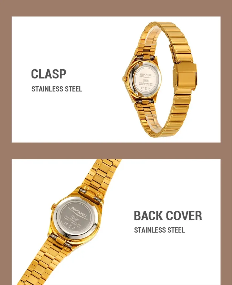 SKMEI Small Dial Digital Stainless Steel Wristwatches Women Top Brands Luxury Watches Waterproof Sports Ladies Electronics Watch