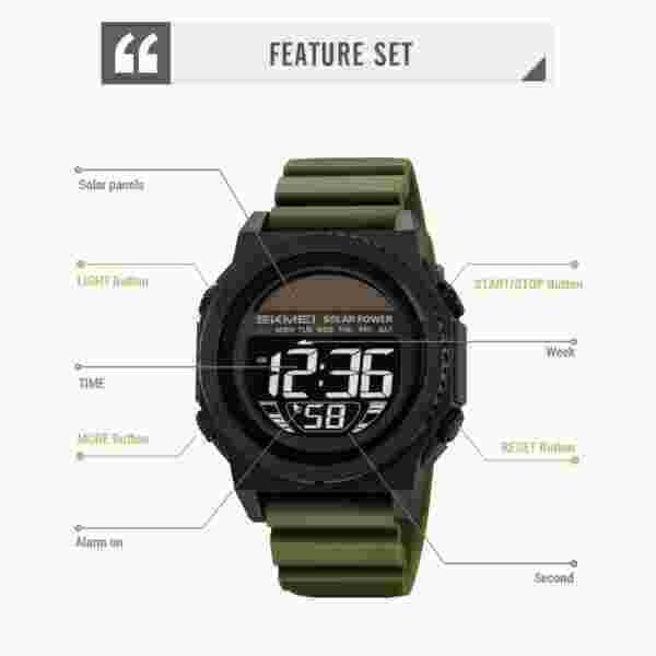 Skmei 2358 Solar-Powered Digital Sport Watch for Men with Multiple Functions - Image 5