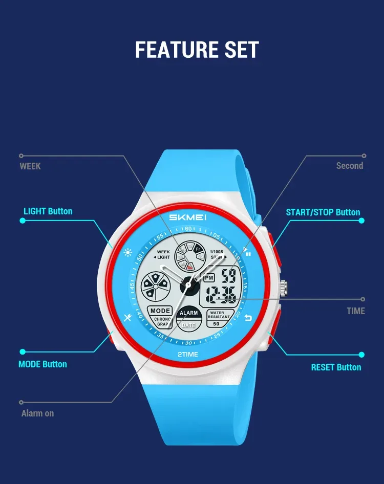 SKMEI Fashion Digital Electronic Watch Casual Sports Watches For Men Women Waterproof Wristwatches Alarm Clock Horloges Mannen