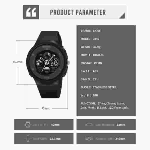 Skmei 2346 Digital Sport Watch for Men with Multiple Functions (50M Waterproof) - Image 6