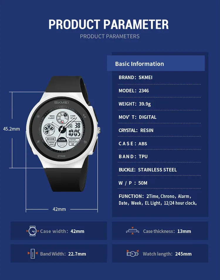 SKMEI Fashion Digital Electronic Watch Casual Sports Watches For Men Women Waterproof Wristwatches Alarm Clock Horloges Mannen