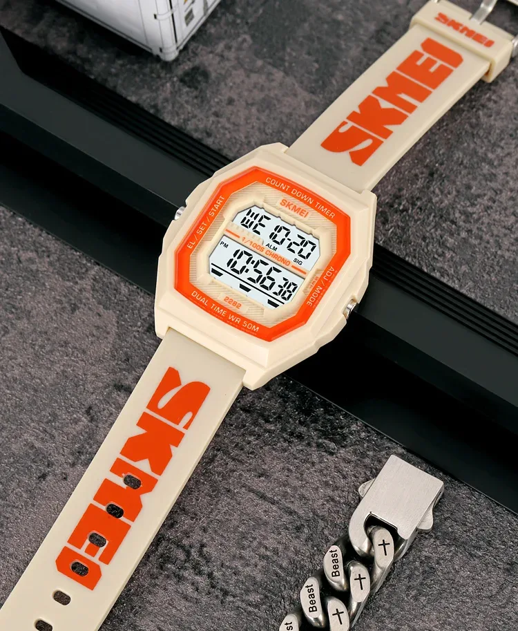 SKMEI Fashion Digital Sport Electronic Watches For Men Women 5Bar Waterproof Stopwatch Countdown Wristwatches Clock Reloj Hombre