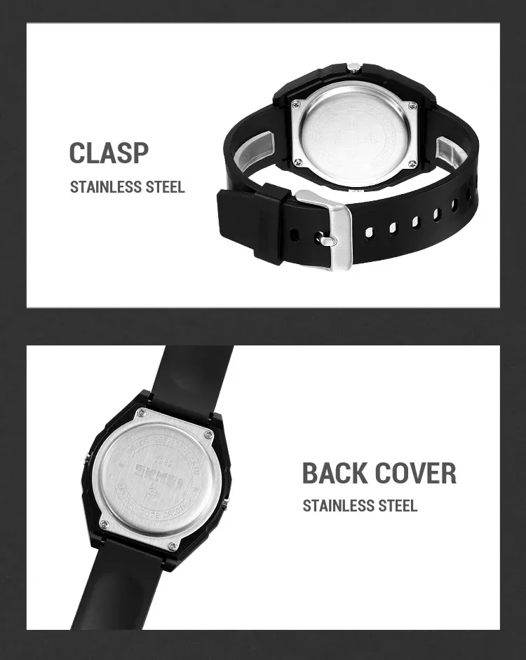 SKMEI Fashion Digital Sport Electronic Watches For Men Women 5Bar Waterproof Stopwatch Countdown Wristwatches Clock Reloj Hombre