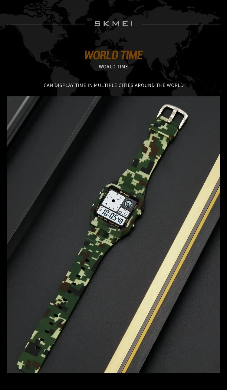 SKMEI Daylight Saving Time Digital Sport Electronic Watch For Men Women Student Waterproof Outdoor Chrono Wristwatch Clock Reloj