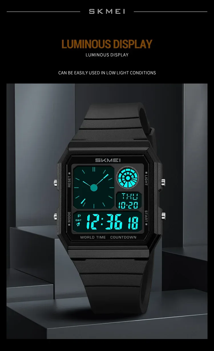SKMEI Daylight Saving Time Digital Sport Electronic Watch For Men Women Student Waterproof Outdoor Chrono Wristwatch Clock Reloj