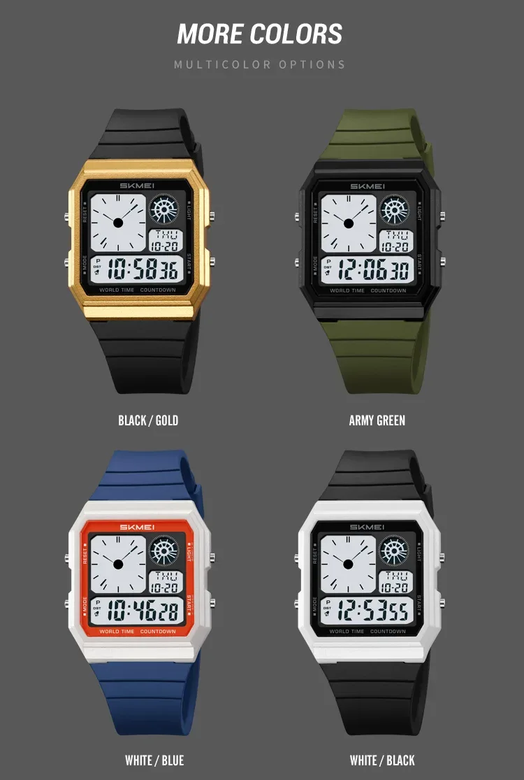 SKMEI Daylight Saving Time Digital Sport Electronic Watch For Men Women Student Waterproof Outdoor Chrono Wristwatch Clock Reloj