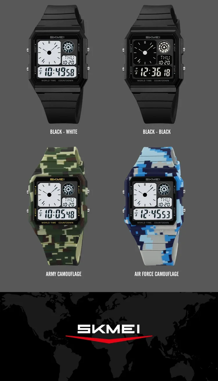 SKMEI Daylight Saving Time Digital Sport Electronic Watch For Men Women Student Waterproof Outdoor Chrono Wristwatch Clock Reloj