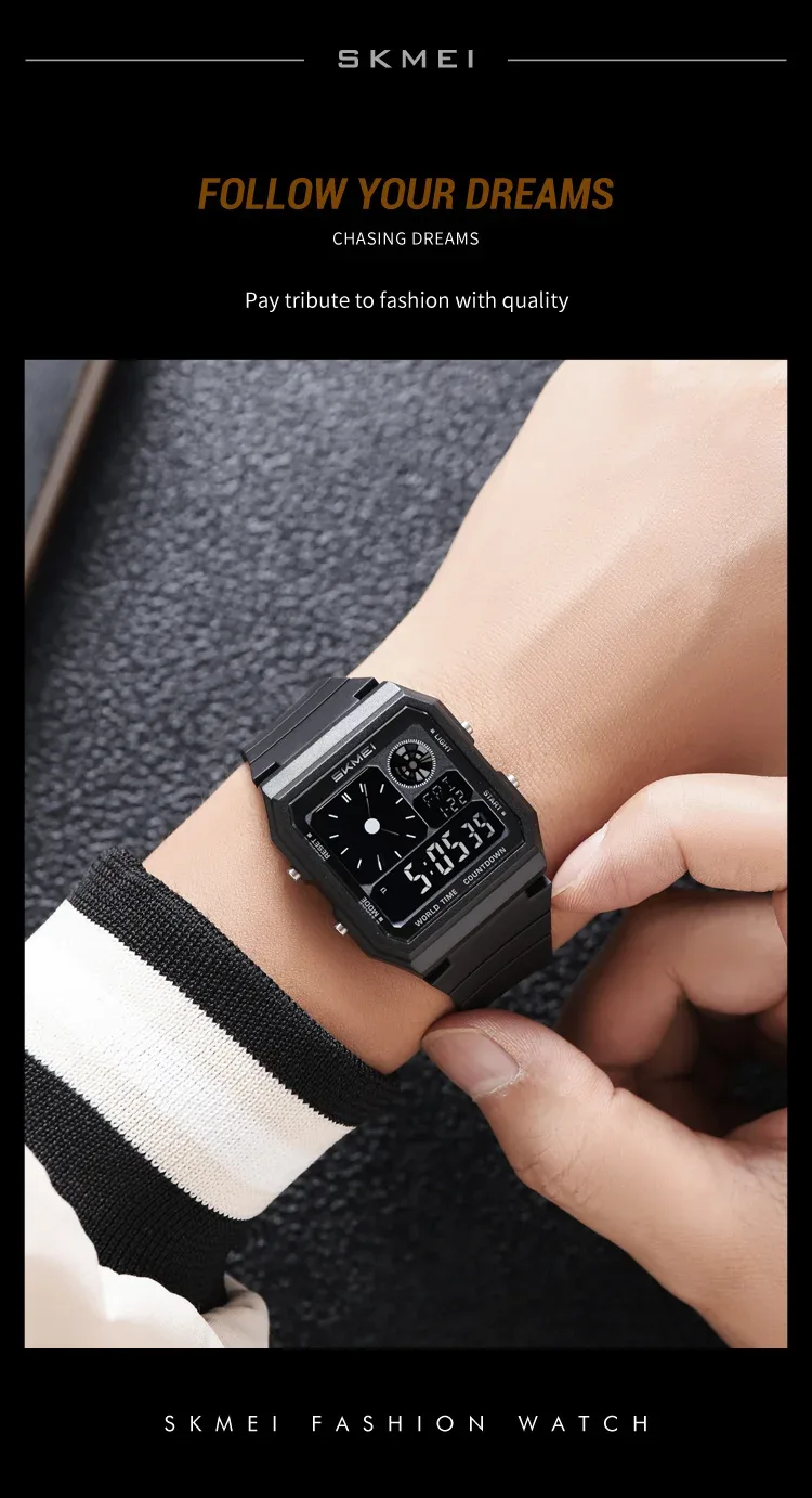 SKMEI Daylight Saving Time Digital Sport Electronic Watch For Men Women Student Waterproof Outdoor Chrono Wristwatch Clock Reloj