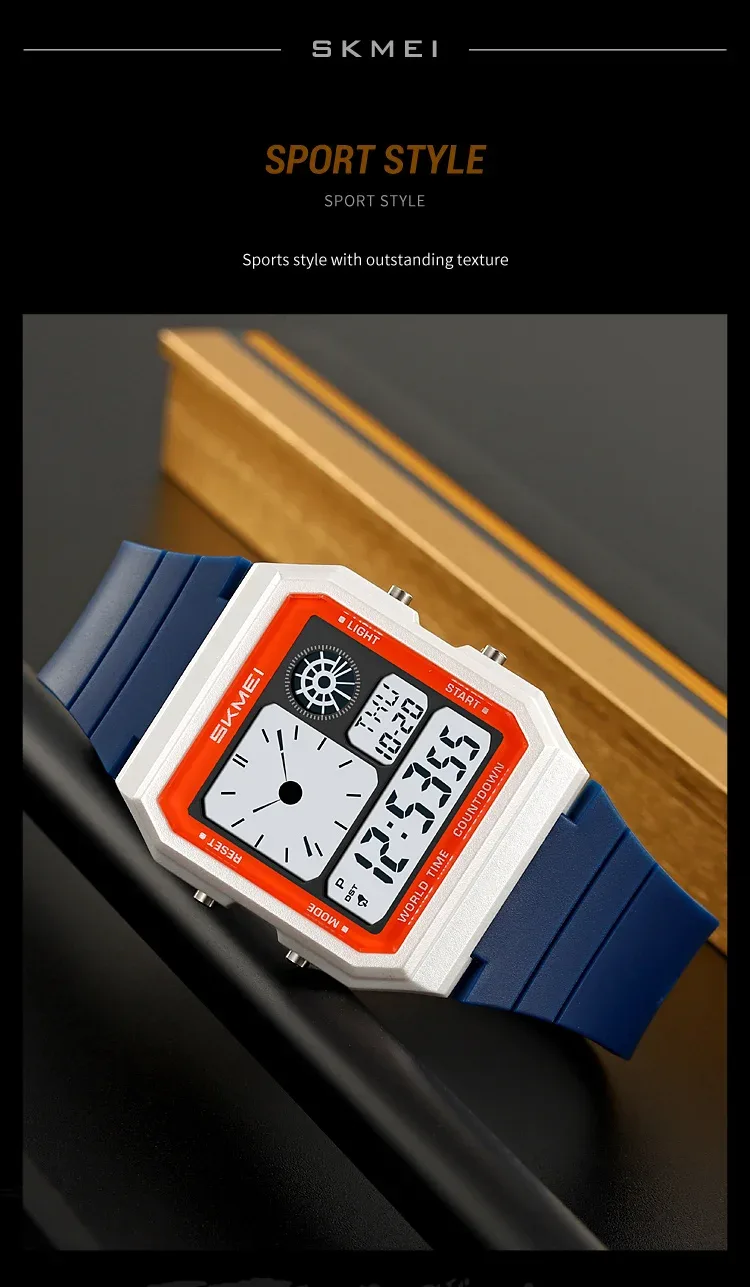 SKMEI Daylight Saving Time Digital Sport Electronic Watch For Men Women Student Waterproof Outdoor Chrono Wristwatch Clock Reloj