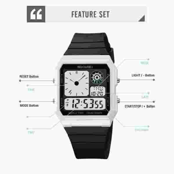 Skmei 2347 Digital Sport Watch for Men with World Time and Alarm (30M Waterproof) - Image 5