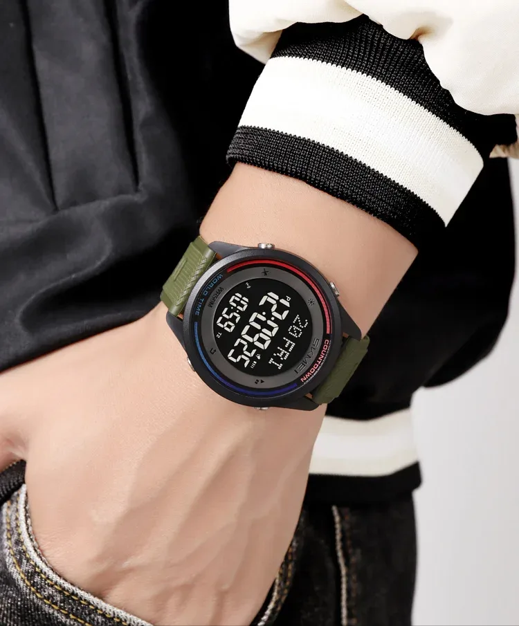 SKMEI Fashion Digital Wristwatches For Men Women Outdoor Waterproof World Time Clock Watches Sports Military Watch Reloj Hombre