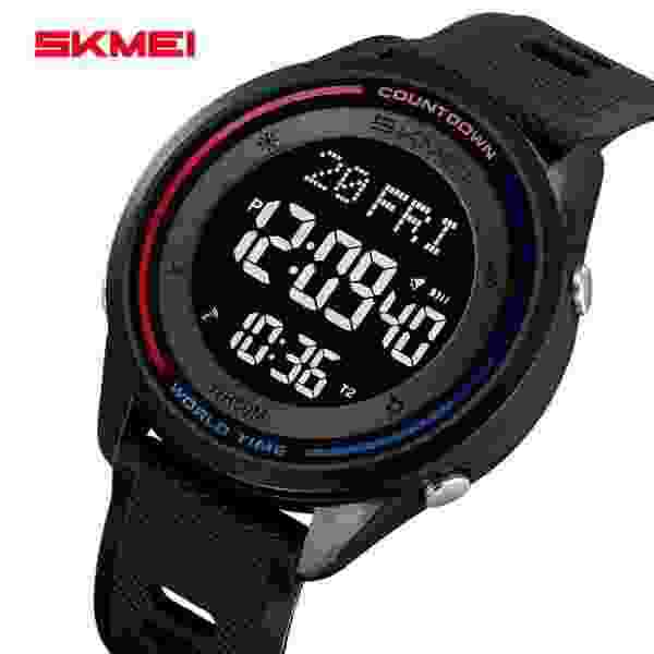 Skmei 2348 World Time Digital Sport Watch for Men with 50M Waterproof (Multiple Colors)