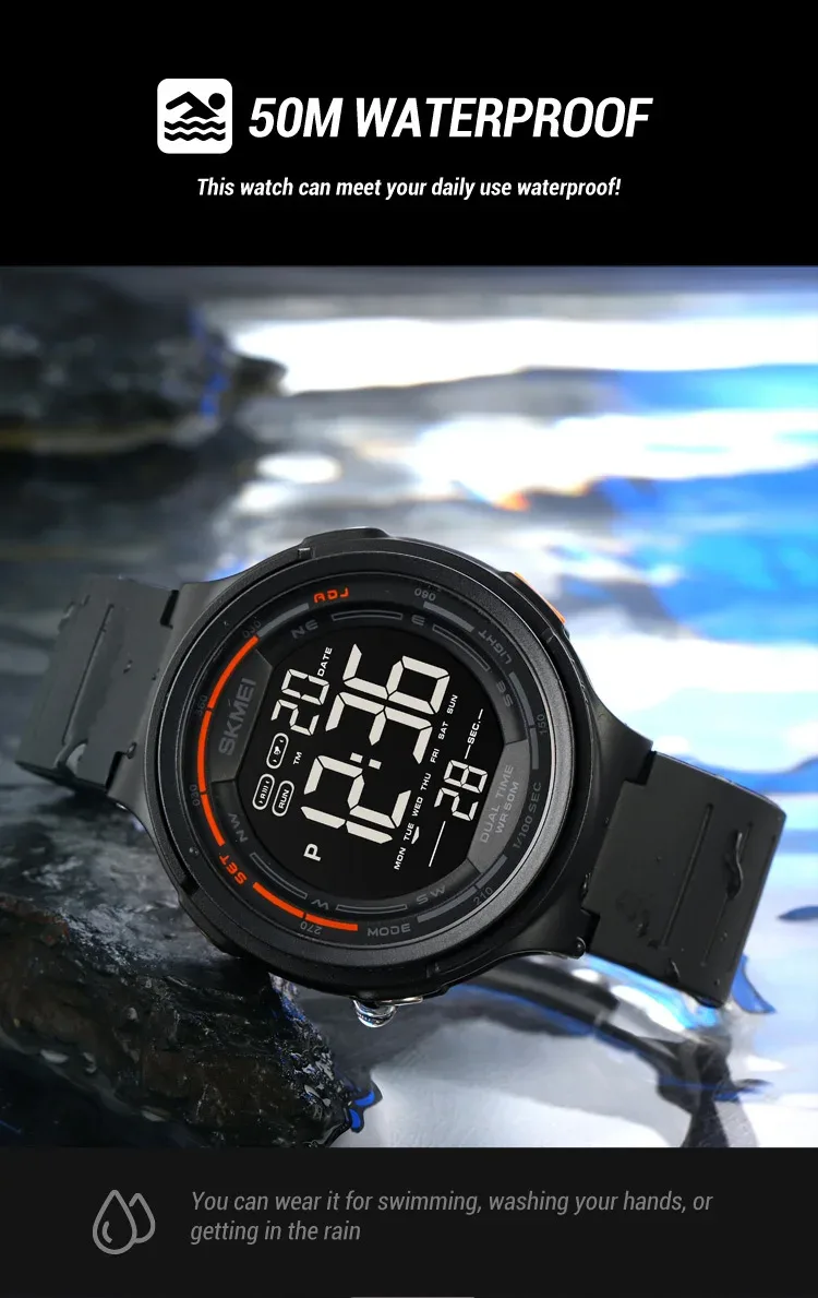 SKMEI Fashion Japan Digital Watches For Men Women Outdoor Waterproof Alarm Clock Sports Wristwatch Military Watch Reloj Hombre
