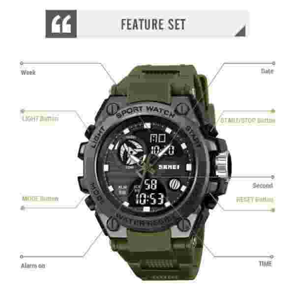 Skmei 2360 Digital Sport Watch for Men with LED Light and Alarm (50M Waterproof) - Image 5
