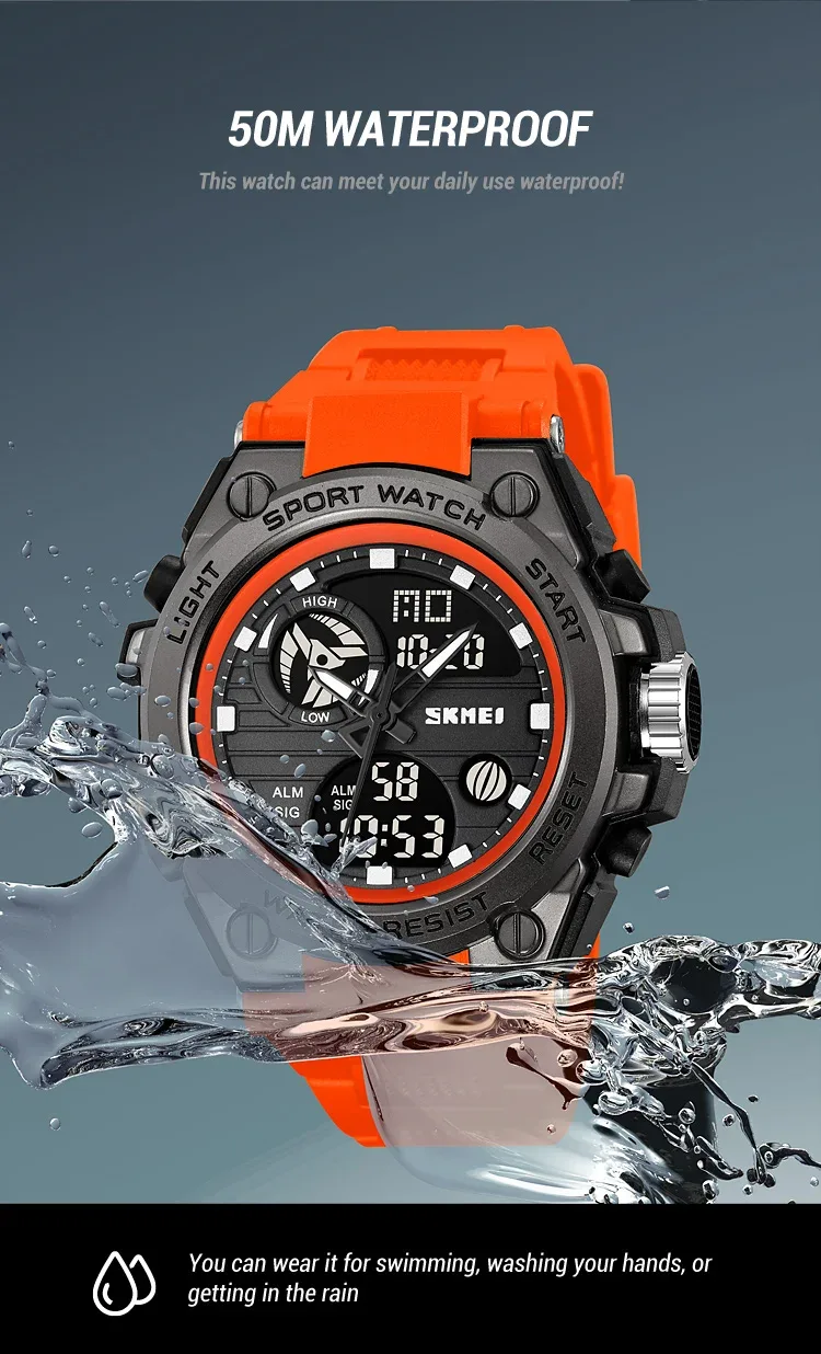 SKMEI Digital Electronic Watch Sports Stainless Steel Watches For Men Women Waterproof Daylight Saving Time Quartz Wristwatches