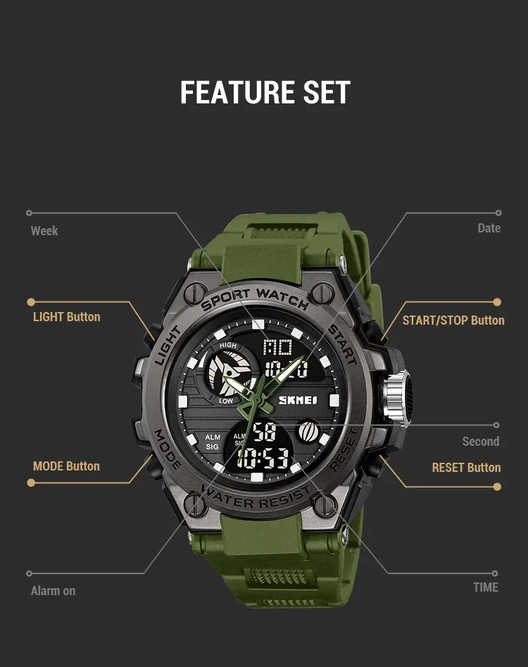 SKMEI Digital Electronic Watch Sports Stainless Steel Watches For Men Women Waterproof Daylight Saving Time Quartz Wristwatches