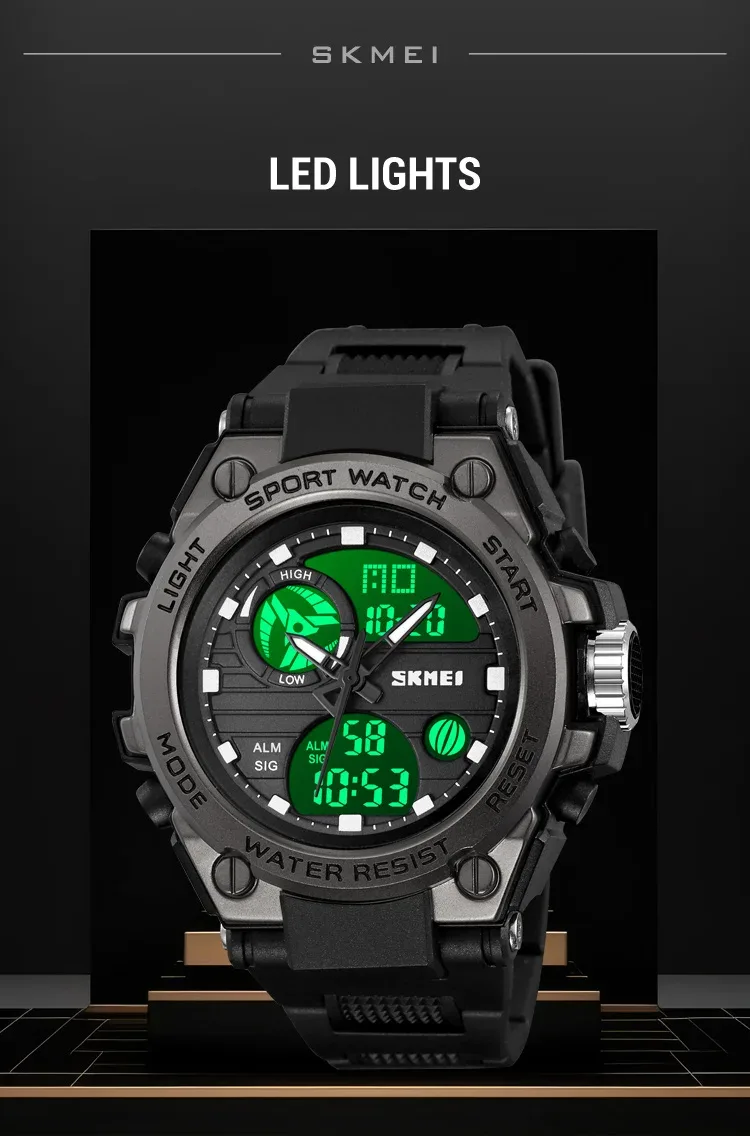 SKMEI Digital Electronic Watch Sports Stainless Steel Watches For Men Women Waterproof Daylight Saving Time Quartz Wristwatches