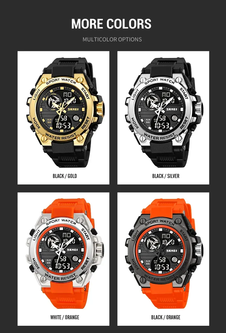 SKMEI Digital Electronic Watch Sports Stainless Steel Watches For Men Women Waterproof Daylight Saving Time Quartz Wristwatches