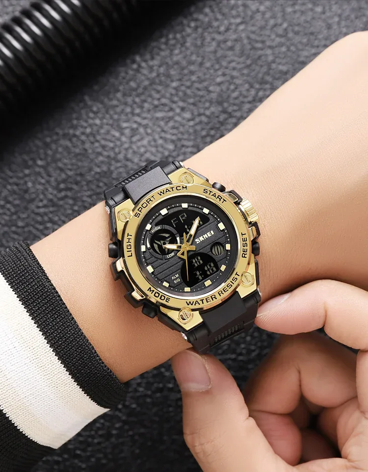 SKMEI Digital Electronic Watch Sports Stainless Steel Watches For Men Women Waterproof Daylight Saving Time Quartz Wristwatches