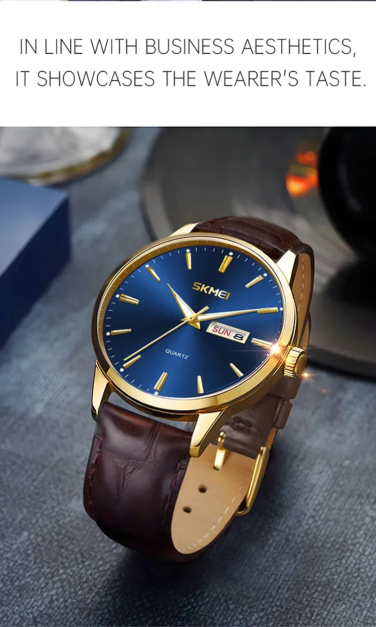 SKMEI Luxury Movement Quartz Watch For Men Women Business Date Week Wristwatch Fashion Design Waterproof Time Clock Reloj Hombre