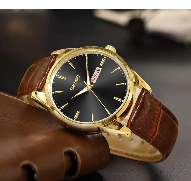 SKMEI Luxury Movement Quartz Watch For Men Women Business Date Week Wristwatch Fashion Design Waterproof Time Clock Reloj Hombre
