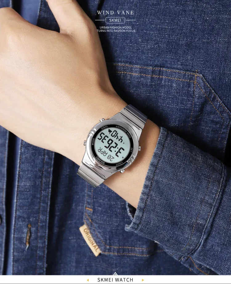 SKMEI Pilgrimage Time Reminder Watches Digital Sport Watch Waterproof Wristwatches For Men Women Qibla Name Display Reloj Hombre
