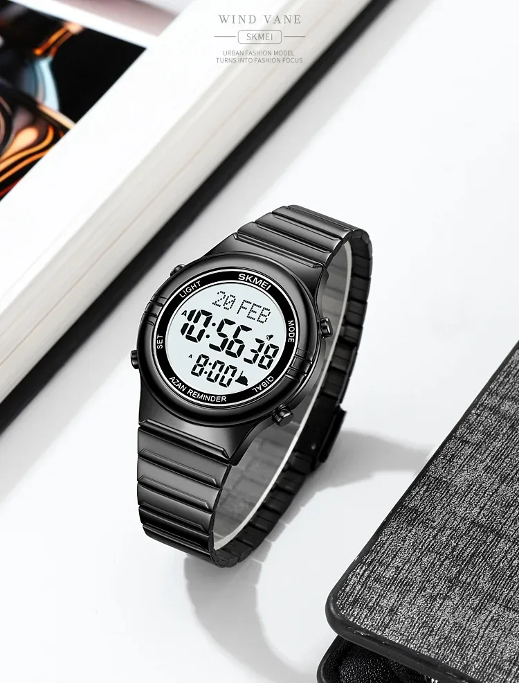 SKMEI Pilgrimage Time Reminder Watches Digital Sport Watch Waterproof Wristwatches For Men Women Qibla Name Display Reloj Hombre