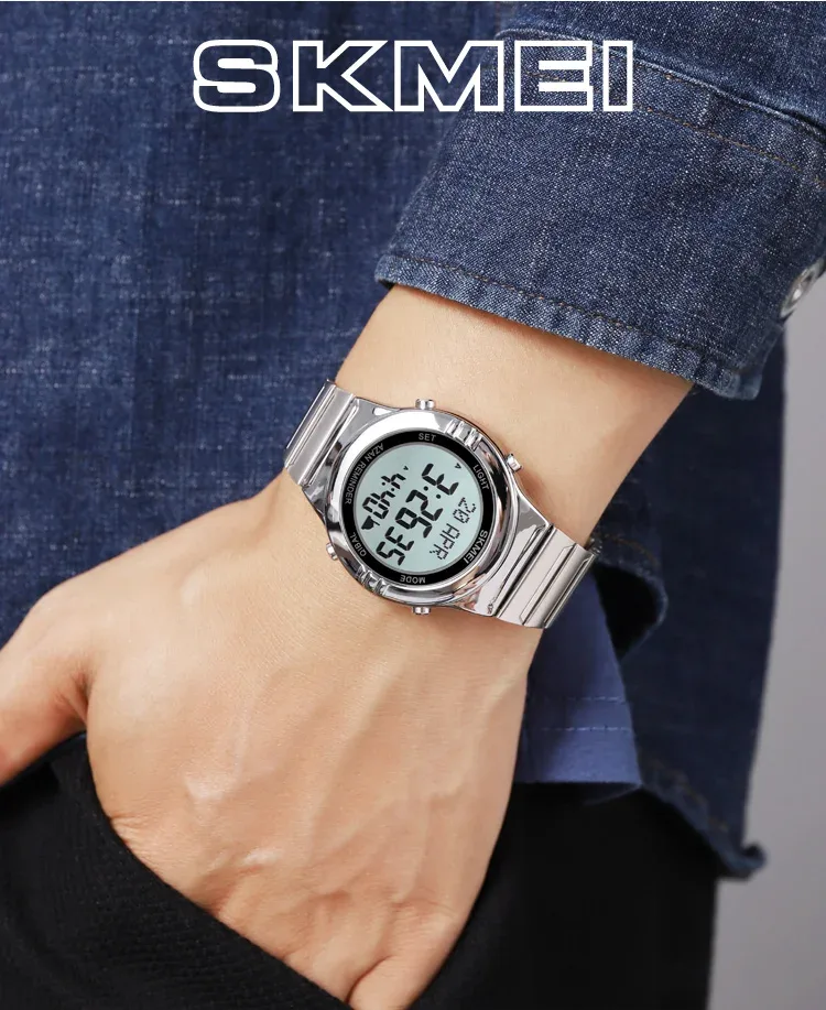 SKMEI Pilgrimage Time Reminder Watches Digital Sport Watch Waterproof Wristwatches For Men Women Qibla Name Display Reloj Hombre