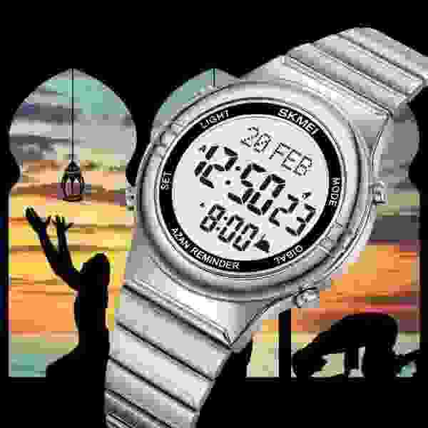 Skmei 2200 Digital Qibla Compass Watch for Muslim Prayer with Azan Reminder - Image 2