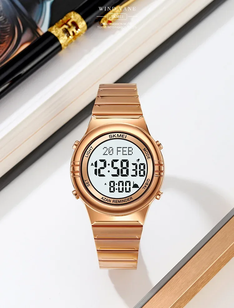 SKMEI Pilgrimage Time Reminder Watches Digital Sport Watch Waterproof Wristwatches For Men Women Qibla Name Display Reloj Hombre