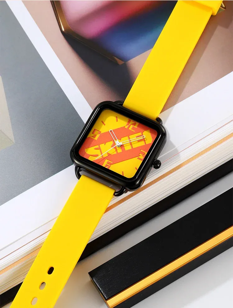 SKMEI Creative Movement Quartz Watch For Men Women Waterproof Time Wristwatches Sports Colorful Dial Design Watches Reloj Hombre