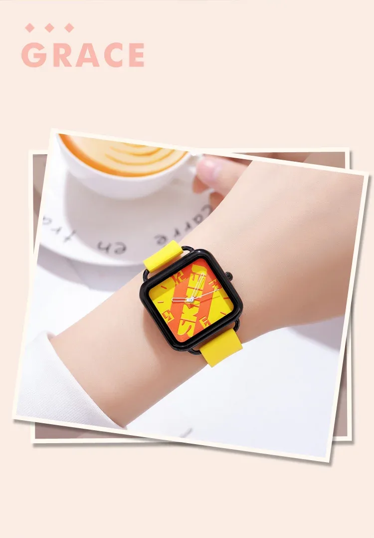SKMEI Creative Movement Quartz Watch For Men Women Waterproof Time Wristwatches Sports Colorful Dial Design Watches Reloj Hombre
