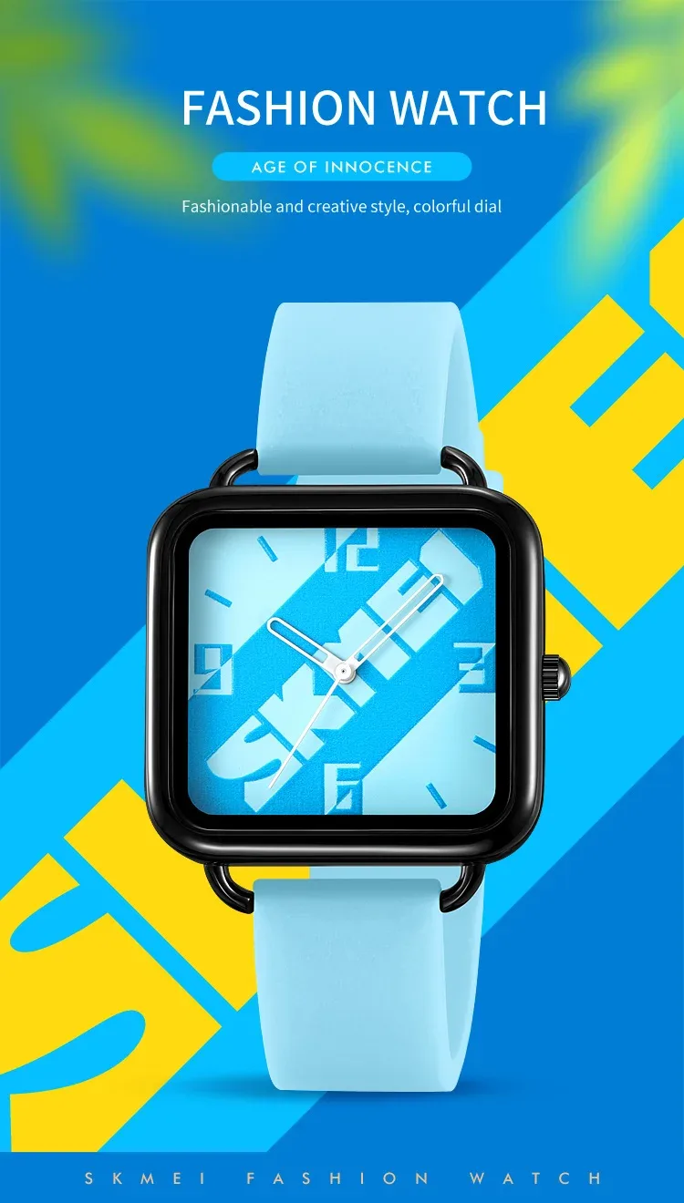 SKMEI Creative Movement Quartz Watch For Men Women Waterproof Time Wristwatches Sports Colorful Dial Design Watches Reloj Hombre