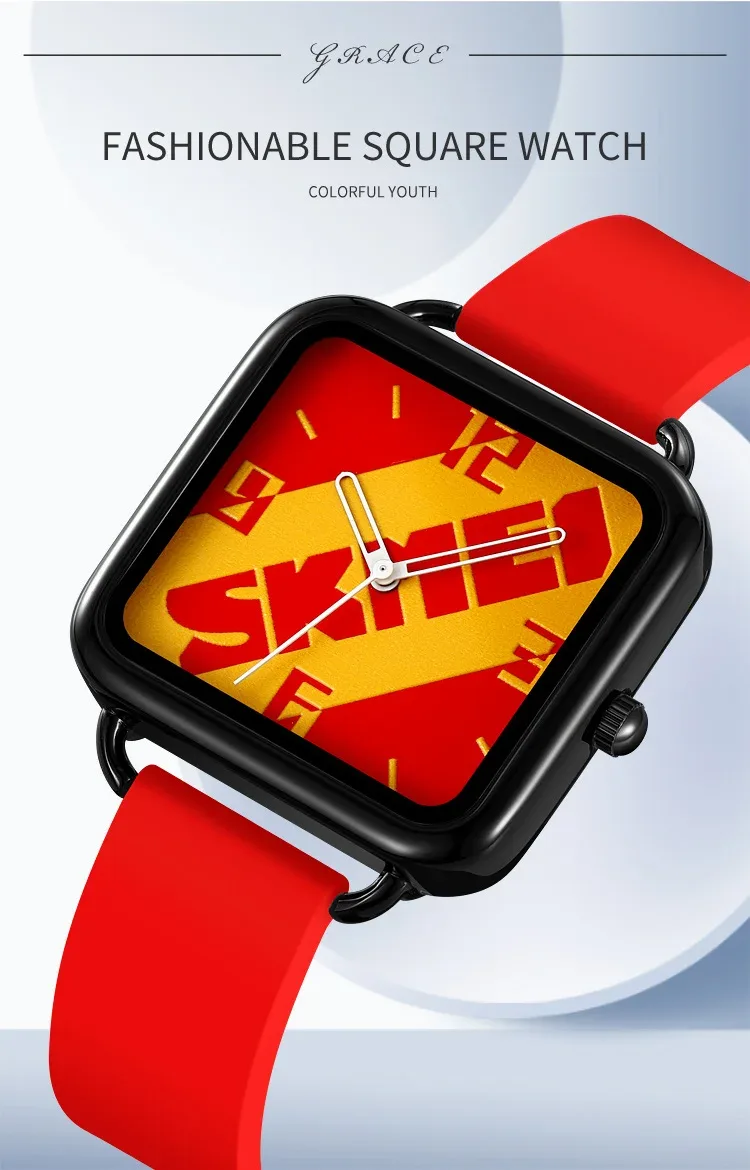 SKMEI Creative Movement Quartz Watch For Men Women Waterproof Time Wristwatches Sports Colorful Dial Design Watches Reloj Hombre