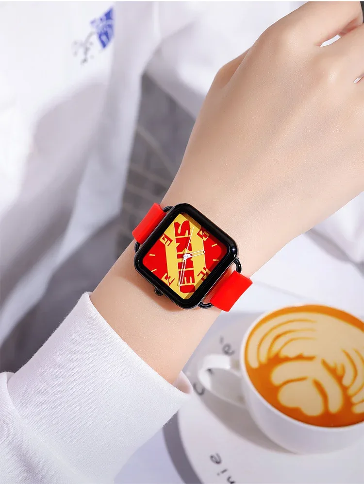 SKMEI Creative Movement Quartz Watch For Men Women Waterproof Time Wristwatches Sports Colorful Dial Design Watches Reloj Hombre