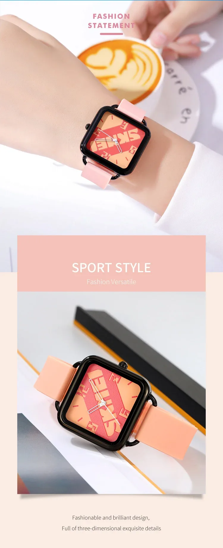 SKMEI Creative Movement Quartz Watch For Men Women Waterproof Time Wristwatches Sports Colorful Dial Design Watches Reloj Hombre