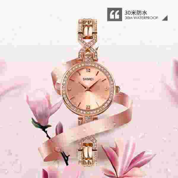 Skmei 1738 Rhinestone Mosaic Fashion Watch for Women - Image 3