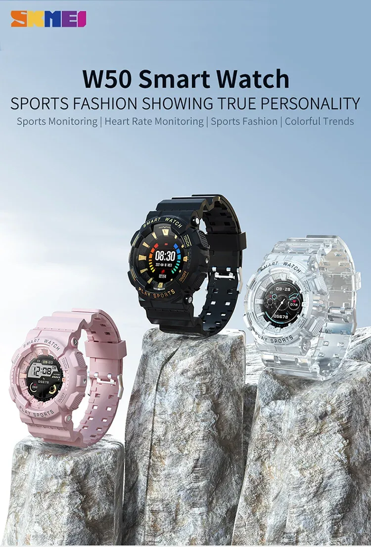 SKMEI New Outdoor Sports Smart Watches For Men Women Fashion IP67 Waterproof Watch Heart Rate Monitoring Wristwatch Reloj Hombre