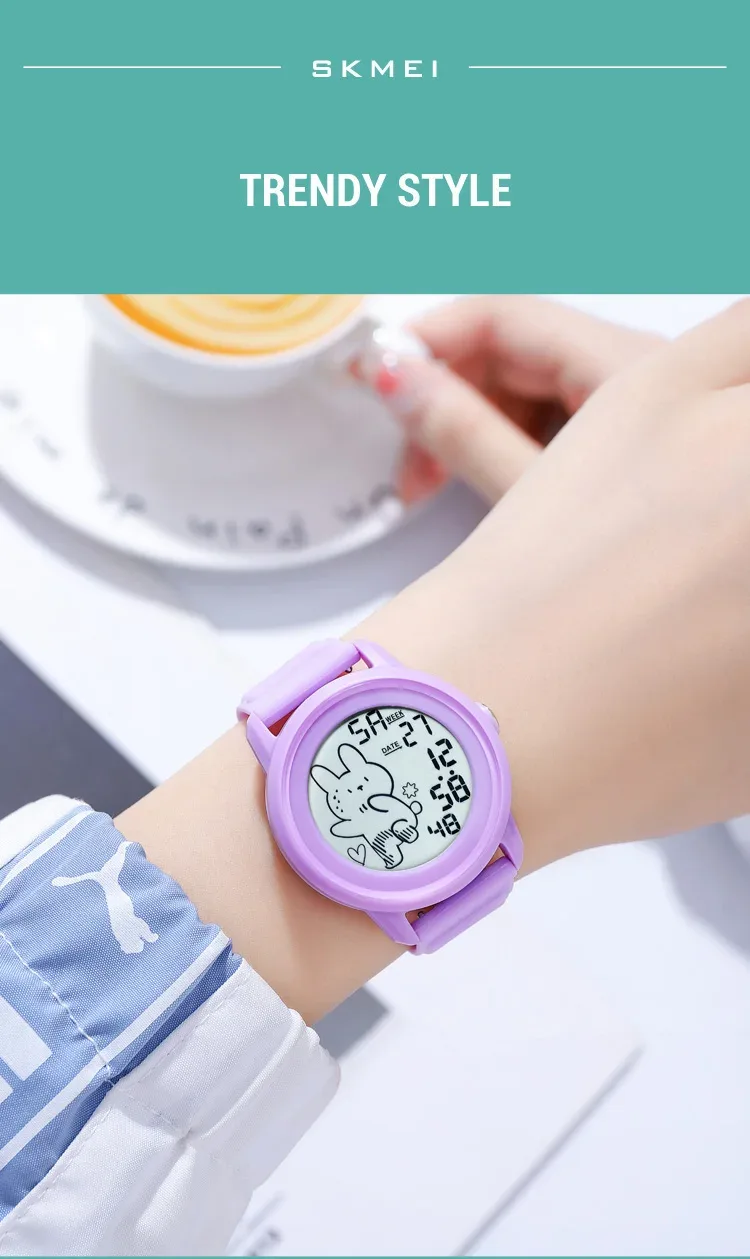 SKMEI Youth Outdoor Sports Digital Watch For Men Women Students 5Bar Waterproof Stopwatch Countdown Wristwatch Alarm Reloj Mujer
